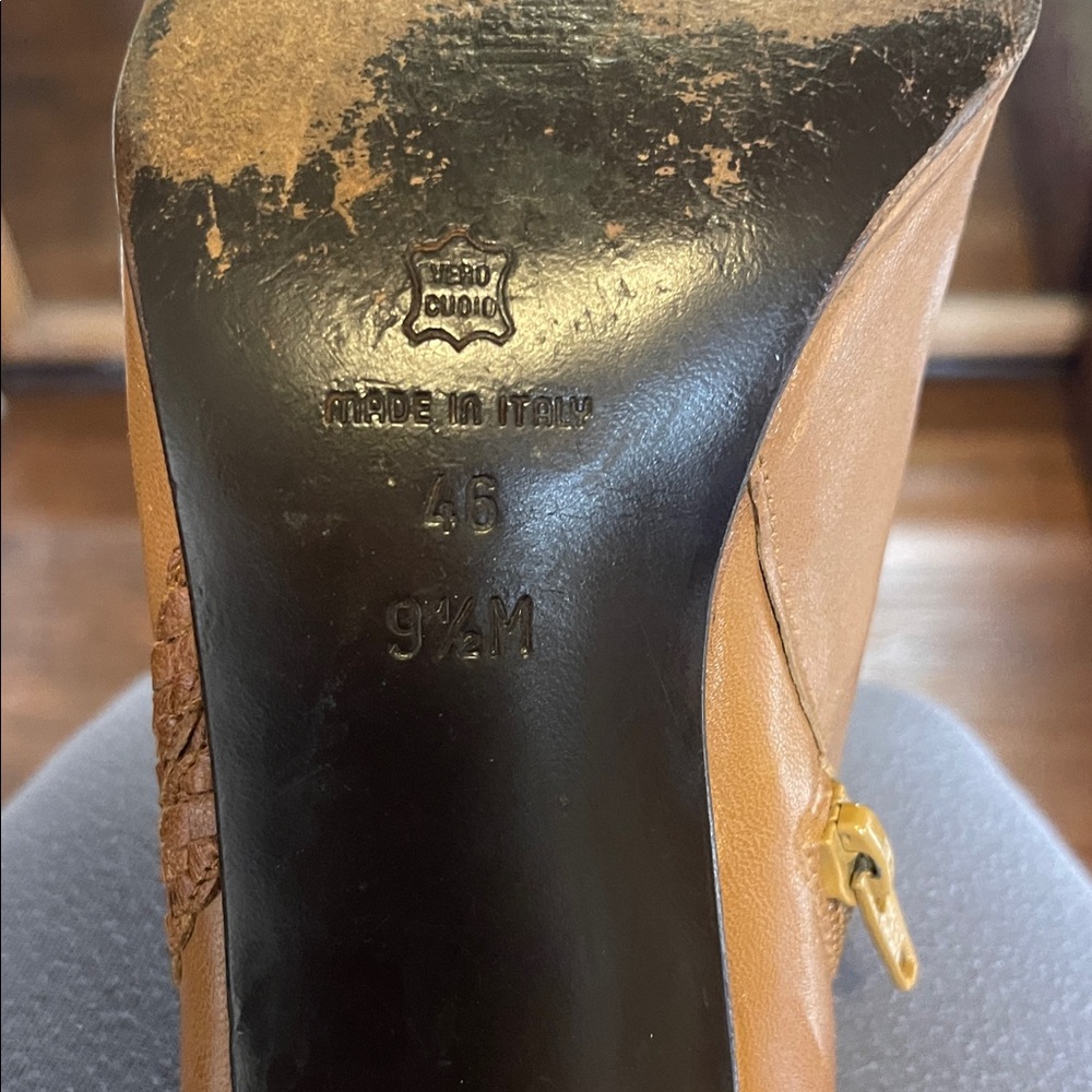 Via Spiga Tan Leather Knee-High Stiletto Boots - 9.5 - Picture 6 of 8